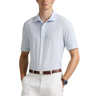 RLX Ralph Lauren Classic Fit Printed Airflow Golf Polo Shirt - Office Blue Square Key