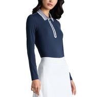 G/Fore Women's Silky Tech 1/4拉链长袖高尔夫球球衫 - 暮光