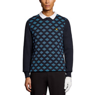 Lyle&Scott高尔夫船长脖子棉花Argyle Jumper-黑暗海军