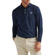 Peter Millar Performance Stretch Jersey Long Sleeve Golf Shirt - Navy
