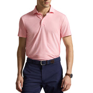 RLX Ralph Lauren Printed Lightweight Airflow Golf Polo Shirt - Carmel Pink Magnolia Diamond