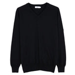 跨女子吉娜V领高尔夫针织 - 黑色