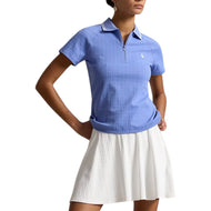 RLX Ralph Lauren 女式 Active Cable 1/4 拉链高尔夫 Polo 衫 - 蓝色雾/陶瓷