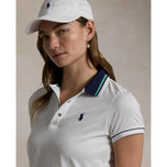 RLX Ralph Lauren 女式 Tour Pique 高尔夫 Polo 衫 - 陶瓷白