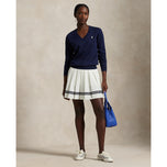 RLX RALPH LAUREN妇女棉花混合V领高尔夫跳投 - 精制海军