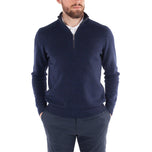 Galvin Green Chester Merino 1/4 Golf Sweater - Navy Melange
