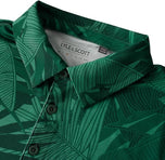 Lyle＆Scott Leaf Print Golf Polo衬衫 - 冠层绿色