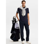J.Lindeberg Heath Stripe Regular Fit Golf Polo Shirt - JL Navy