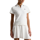 RLX Ralph Lauren Women's Stretch Active Cable Zip Golf Polo Shirt - Ceramic White/Refined Navy