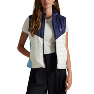 RLX Ralph Lauren Women's Reversible Quilted Ripstop Vest - Ceramic White/Refined Navy