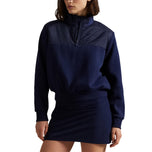 RLX Ralph Lauren Women's Quilted Fleece Half Zip - Refined Navy