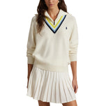 RLX Ralph Lauren Women's Quarter Zip Wool Blend Pullover - Antique White