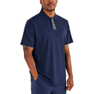 Malbon Block Placket Golf Polo Shirt - Navy