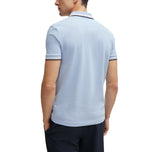 老板帕迪棉花Pique高尔夫衬衫 - 开放蓝色