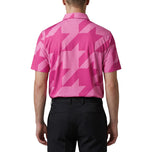 Eastside Golf Snap Placket Houndstooth Polo Shirt - Fuschia