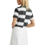 G/Fore Women's Offset Gradient Stripe Tech Golf Polo - Charcoal Grey Heather