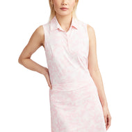 G/Fore 女式迷彩丝质科技尼龙无袖高尔夫 Polo 衫 - Cameo