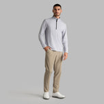 G/Fore Brushed Back Tech Golf Quarter Zip - Light Grey Melange
