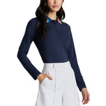 G/Fore女性对比度胶结丝滑技术长袖高尔夫球球衫 - 暮光