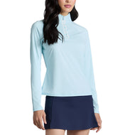 G/Fore 女式丝质科技尼龙 1/4 拉链高尔夫套头衫 - Daybreak