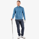 Galvin Green Chester Merino 1/4高尔夫毛衣-Blue Melange