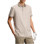 J.Lindeberg Tour Tech Printed Golf Polo Shirt - Bridge Stack Brindle