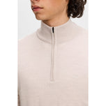 J.Lindeberg Kiyan Quarter Zip Golf Sweater - Moonbeam Melange