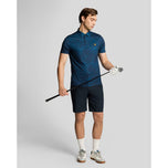 Lyle & Scott Contour Printed Golf Polo Shirt - Dark Navy