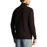 Lyle & Scott Embroidered Merino Blend 1/4 Zip Knit - Jet Black