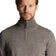 Lyle & Scott Embroidered Merino Blend 1/4 Zip Knit - Mid Grey Marl