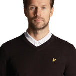 Lyle & Scott Merino Blend V-Neck Knit - Jet Black