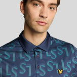 Lyle＆Scott LS会标印刷高尔夫球球衫 - 莱德蓝色