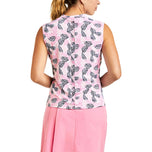 Nivo 女式 Linnea 无袖小高领高尔夫衬衫 - 玫瑰色/海军蓝