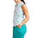 Nivo Women's Linnea Sleeveless Mock Neck Golf Shirt - White/Aruba Blue