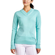 Nivo Women's Nicole V-Neck Golf Sweater - Aruba Blue