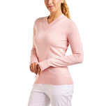 Nivo Women's Nicole V-Neck Golf Sweater - Crystal Rose