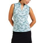 Nivo Women's Vivia Sleeveless Mock Neck Golf Shirt - Aruba Blue