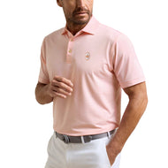 Peter Millar Jubilee Performance Jersey Stripe Golf Polo Shirt - Summer Apricot