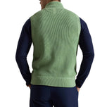 RLX Ralph Lauren Knitted 2/48 Cotton Coolmax Full Zip Golf Vest - Outback Green
