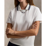RLX Ralph Lauren 女式 Tour Pique 高尔夫 Polo 衫 - 陶瓷白