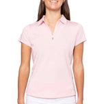 Golftini Women's Short Sleeve Zip Golf Shirt - Light Pink