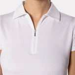 Golftini Women's Short Sleeve Zip Golf Shirt - White