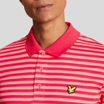 Lyle & Scott Golf Broad Stripe Polo Golf Shirt - Birdie Red