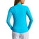 IBKUL Women's Solid Long Sleeve Zip Mock Neck Shirt - Turquoise