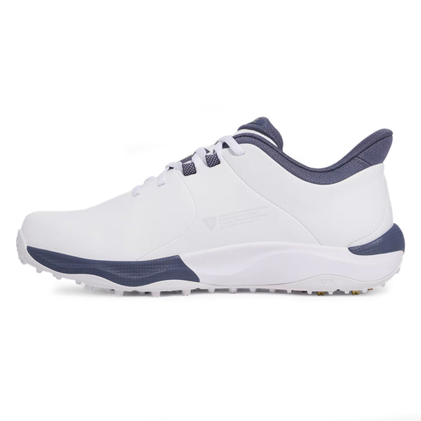 Under Armour Drive Pro Spikeless Golf Shoes - White/Metallic Gold/Grey