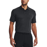 Under Armour Playoff 3.0 Stripe Polo Golf Shirt - Black/Pitch Grey