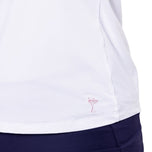 Golftini Women's Say Yes Sleeveless Golf Polo Shirt - White/Navy