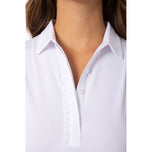 Golftini Women's Sleeveless Ruffle Golf Polo Shirt - White