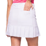 Golftini Women's Performance 17.5" Full Pleat Golf Skort - White