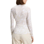 J.Lindeberg Women's Ella Print Compression Top - Bunker Fade Moonbeam/White